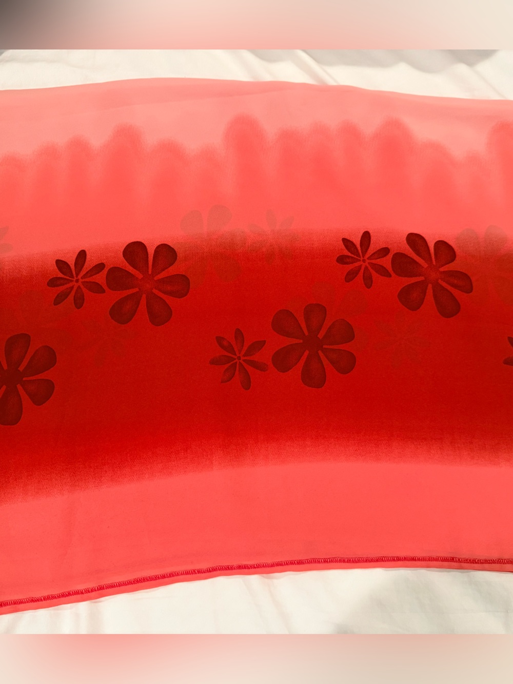 Red & Pink Floral Ombre tube top and cover up skirt fabric